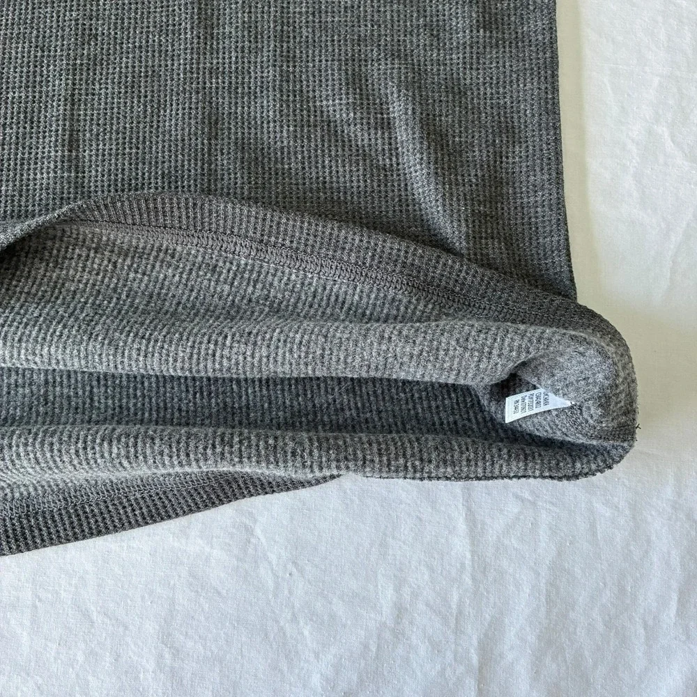 Climatesmart Cuddl Duds Mens Gray Waffle Knit Midweight Thermal Base Layer Top S